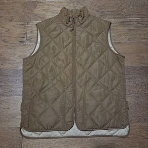 J Crew Authentic Outerwear Quilted Walker Vest Mens Sz M Brown Preppy Chore